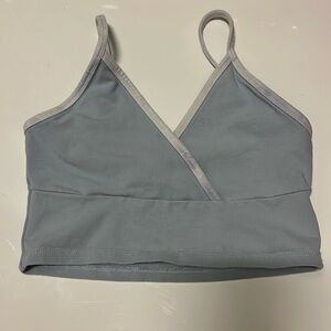 John Galt light blue crop tank